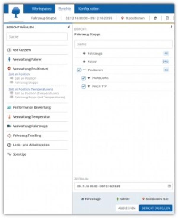 Recherche- und Reportingfunktionen innerhalb der Telematik-Lösung fleetmanager.com