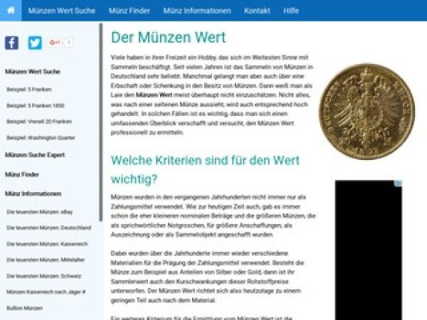 Einmalig im Internet - Die Münzen Wert Suche von muenzenwert.de 