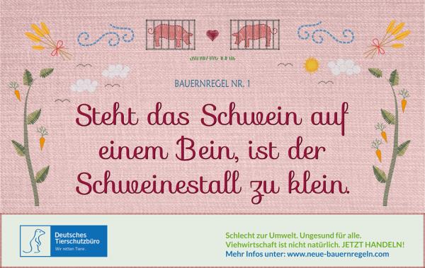 Deutsches Tierschutzbüro führt Plakat-Kampagne "Neue Bauernregeln" von Bundesumweltministerin Hendricks fort