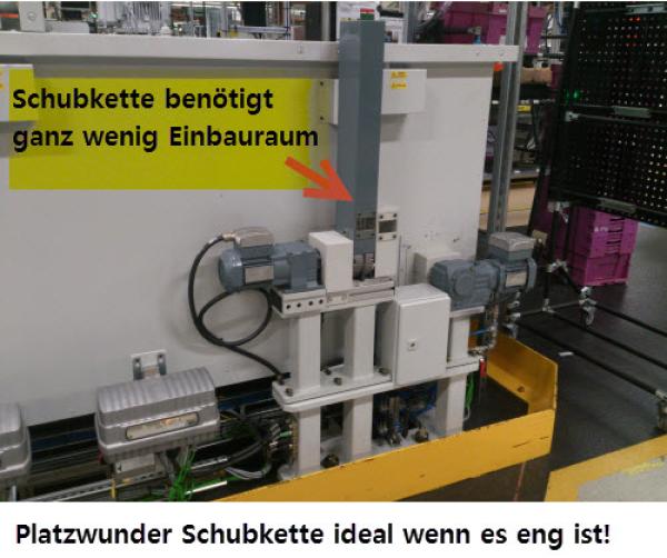 Schubkette von Grob GmbH Antriebstechnik trocknet Kabelbäume bei der Fließbandfertigung von Autos