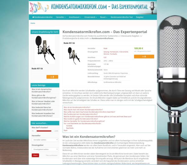 Neues Ratgeberportal: Hintergrundinformationen und Produktberatung zu Kondensatormikrofonen