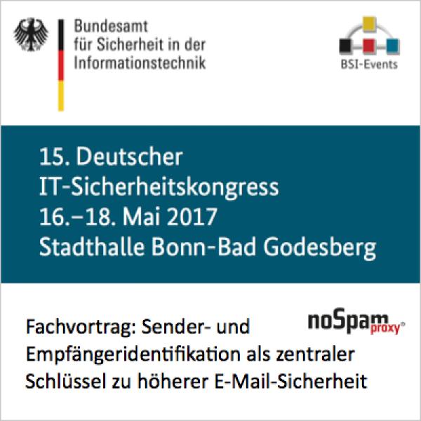 Senderreputation in der Mail-Security ist Thema auf dem Deutschen IT-Sicherheitskongress des BSI