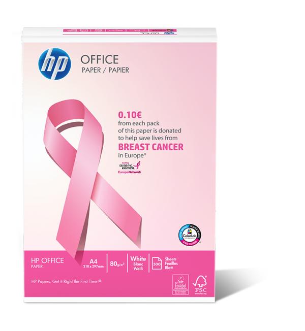 International Paper unterstützt mit pinkfarbenen HP Office Ries-Verpackungen Kampf gegen Brustkrebs