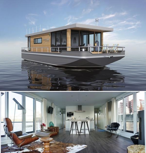 Exklusives Wohnen und Leben auf dem Wasser: Seetaugliche Premium-Hausboote von CRUISING HOME