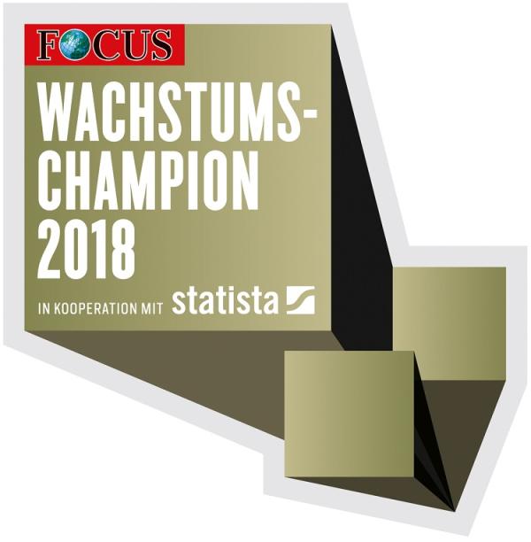 Hexad GmbH steigt von 65 auf 11 im Wachstumschampions 2018 Ranking des Focus Magazins