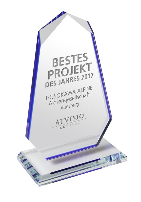 HOSOKAWA ALPINE mit ATVISIO Award 2017 ausgezeichnet