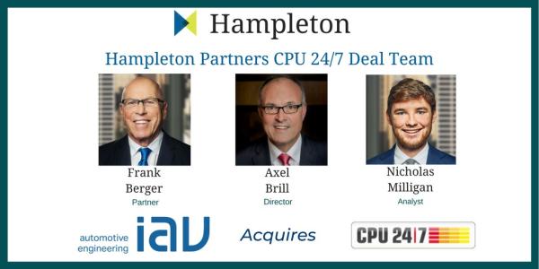 Hampleton Partners berät CPU 24/7 bei der Übernahme durch IAV