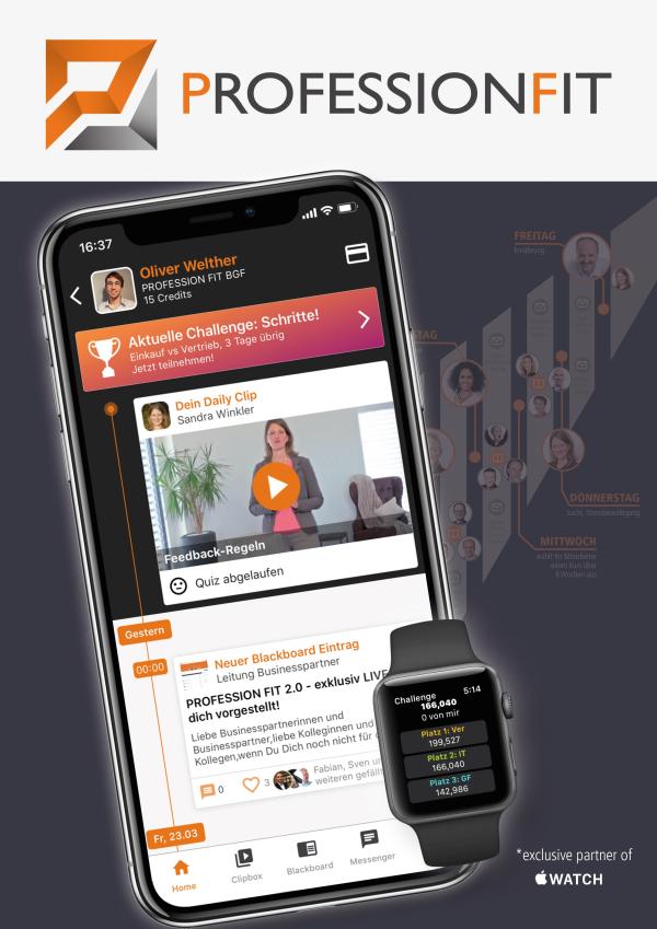 PROFESSION FIT und die Apple Watch revolutionieren das betriebliche Gesundheitsmanagement