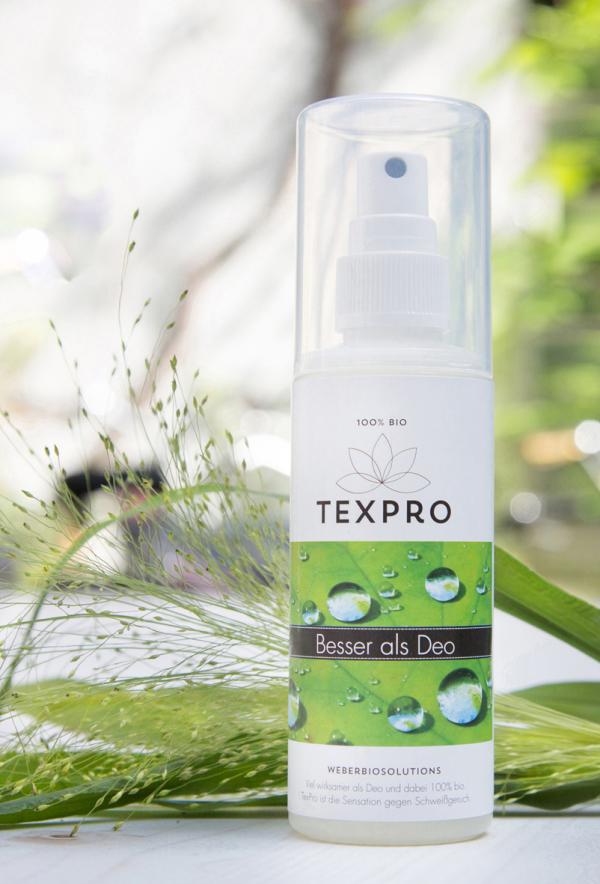 Das neue TexPro Spray für Textilien: 100% bio gegen Schweißgeruch