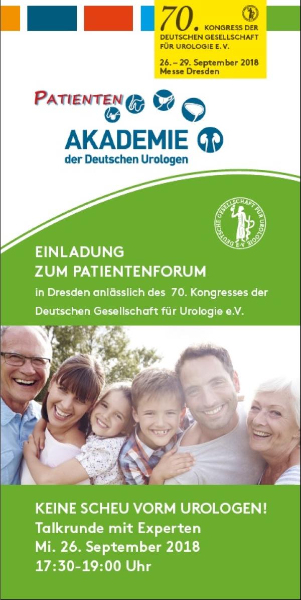 Live in Dresden und online: Talkrunde zu Hoden- und Prostatakrebs und Blut im Urin