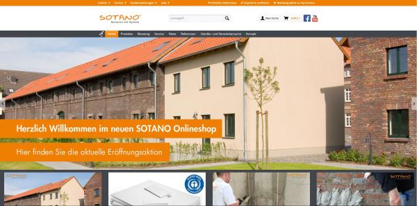 Neuer Webshop und aktualisierter Internet-Auftritt von Sotano für Bauprofis und Heimwerker