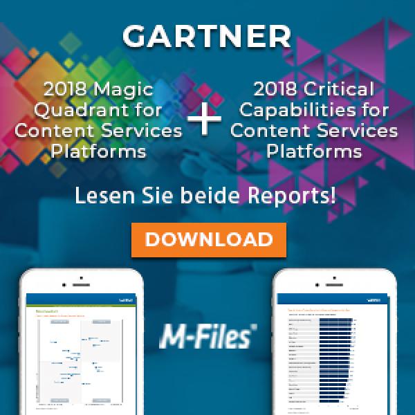 M-Files führt in 5 wesentlichen Funktionen in Gartner-Report über Content-Services-Plattformen