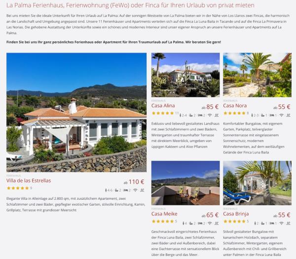 La Palma - Ferienhaus oder Ferienwohnung privat mieten