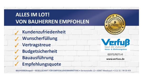 Verfuß GmbH - Qualität am Bau: Seit Jahren Bestnoten von Bauherren