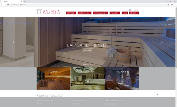 Eine neue Website für BALNEA SPA GmbH