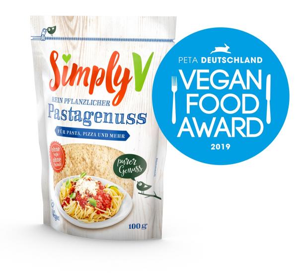 Ausgezeichnet: Simply V Pastagenuss gewinnt Vegan Food Award 2019