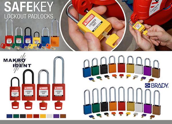 Farbcodierte SafeKey Sicherheitsschlösser für die Industrie