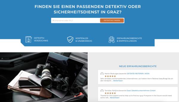 Detektiv-Zentrum.at - Online-Vergleichsportal für Detektive und Sicherheitsdienste erweitert nach Graz