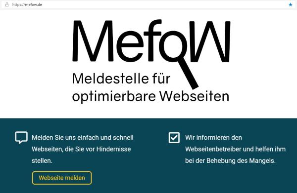 MefoW: Meldestelle für optimierbare Webseiten gestartet!