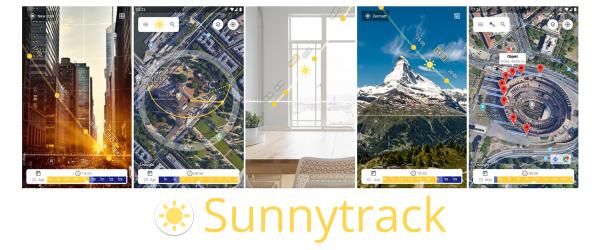 App ermittelt Sonnenstand - Sunnytrack für Android / Sonnenlicht- und Schattenplanung immer mit dabei