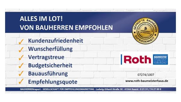 ROTH BAU GMBH, Germersheim: Bauherren bestätigen Qualität und Service 2020 auf Top-Niveau