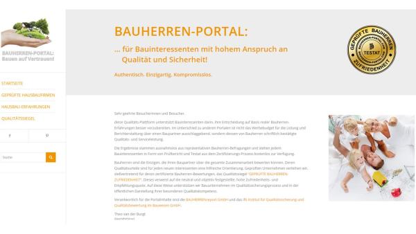 Präsenz im BAUHERREN-PORTAL reinrassiges Alleinstellungsmerkmal für Bauunternehmen