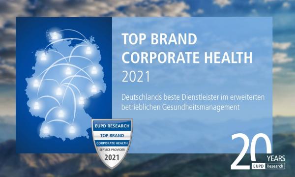 Die besten Dienstleister in Deutschland mit Qualitätssiegel Top Brand Corporate Health 2021 ausgezeichnet