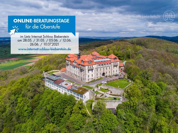 Online-Beratungstage für die Oberstufe im Lietz Internat Schloss Bieberstein (Ende Mai bis Anfang Juli 2021)