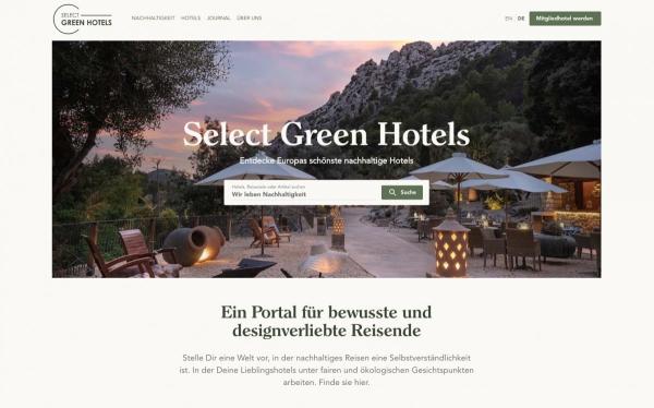 Neues Buchungsportal: Select Green Hotels stellt Design und Nachhaltigkeit in den Mittelpunkt