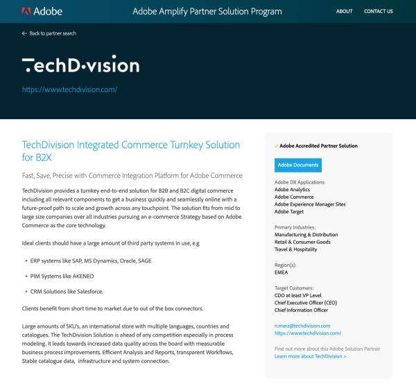 TechDivision veröffentlicht Adobe akkreditierte Commerce Integration Platform 