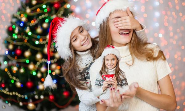 Pappaufsteller mit Foto und alle Lieblingsmenschen sind Weihnachten dabei