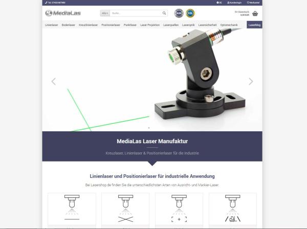 Lasershop.de, der Online Marktplatz der MediaLas Laser Manufaktur, erweitert.