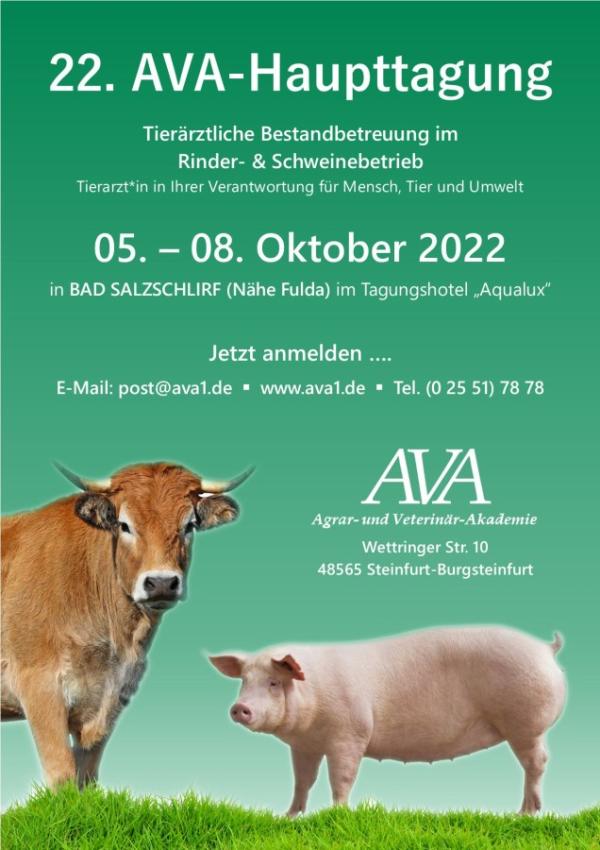 22. Haupttagung der Agrar- und Veterinär- Akademie (AVA)  vom 05.-08.Okt.2022