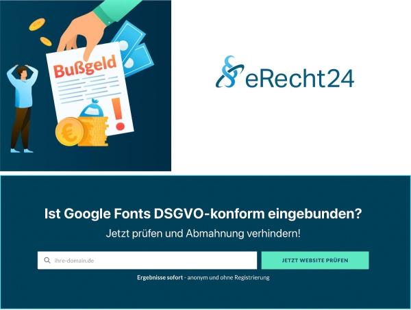 Neues Prüftool von eRecht24 wegen Google Fonts Abmahnwelle online