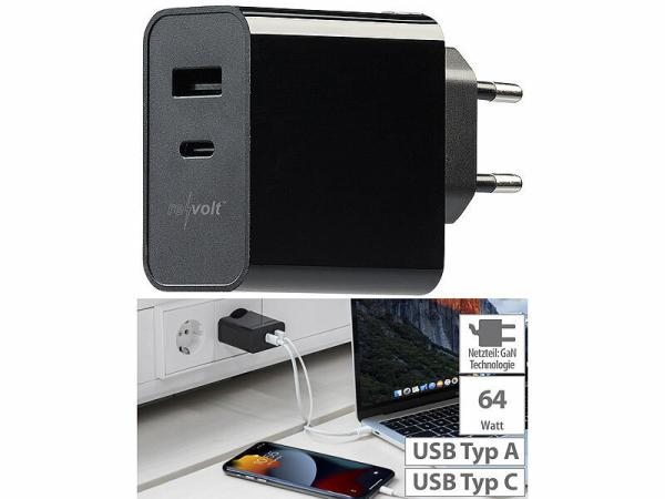 revolt 65 Watt 2-Port-USB-Netzteil