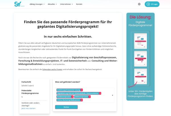 Online-Tool findet geeignete B2B-Fördermittel für Digitalisierungsprojekte