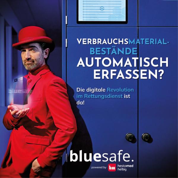 Der smarte und stilvolle Rettungsschrank - bluesafe&reg; von hestomed!