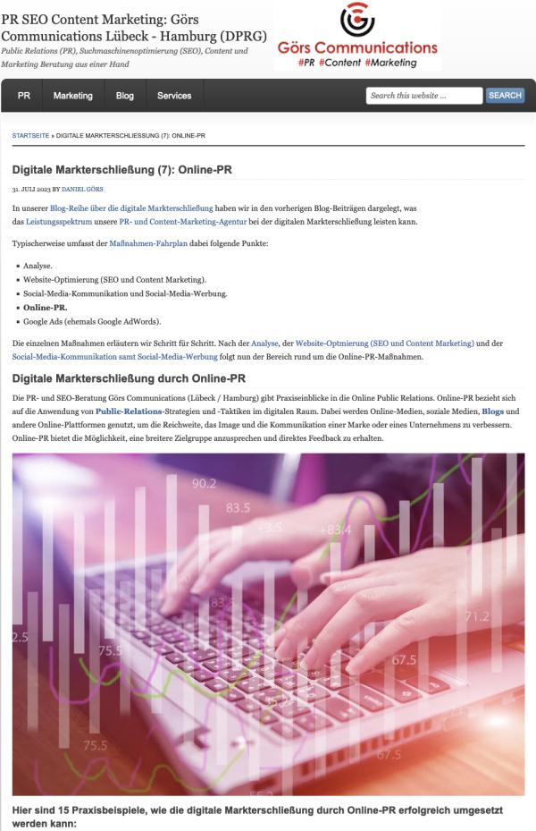 Digitale Markterschließung durch Online-PR