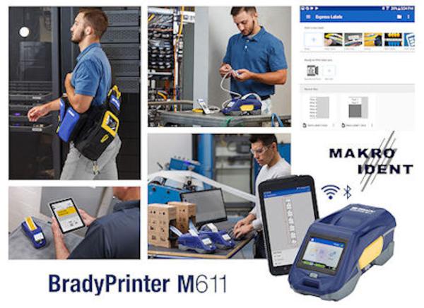 Mobiler Handy-Etikettendrucker Brady M611 für Industrie und Labor