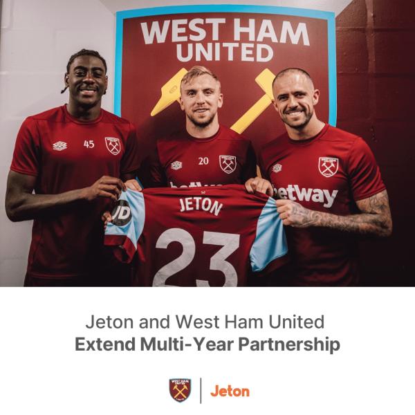 Jeton und West Ham United verlängern Partnerschaft um mehrere Jahre