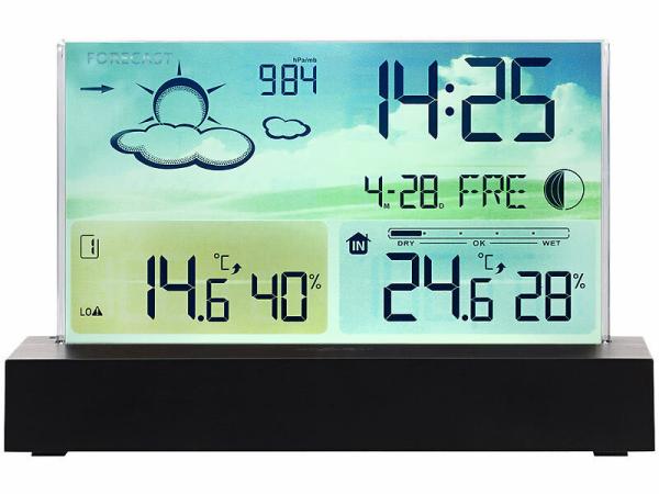 infactory Funk-Wetterstation FWS-670 mit rahmenlosem LCD-Display