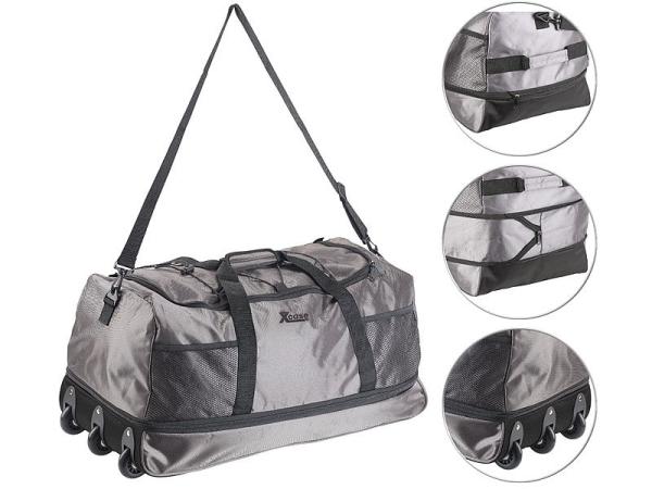 Xcase Reisetasche mit Trolley-Funktion, faltbar, erweiterbar