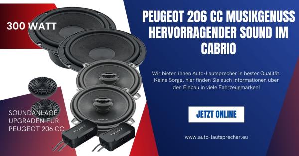 Peugeot 206 CC Musikgenuss hervorragender Sound im Cabrio