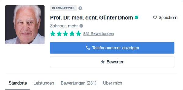 Was sagen Patientinnen und Patienten über ihre Behandlung bei Prof. Dhom?