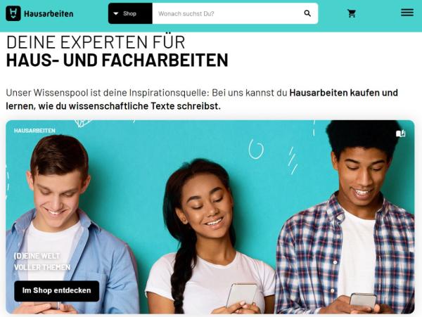 (Die Bildrechte liegen bei dem Verfasser der Mitteilung.) Hausarbeiten.de bekommt ein neues Design