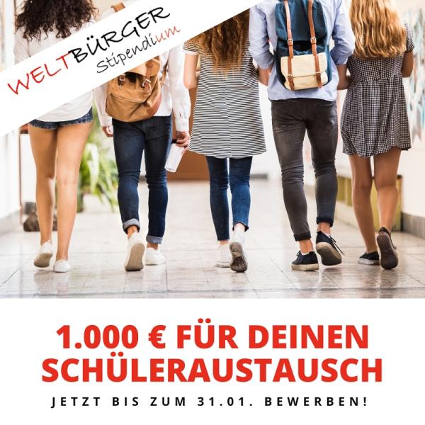 WELTBÜRGER-Stipendium hilft Schüleraustausch zu finanzieren
