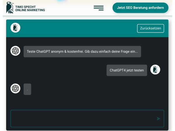  ChatGPT Tool - Anonym und ohne Anmeldung: Specht GmbH erweitert sein Angebot um ein kostenloses Tool