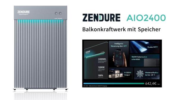 Zendure führt All-in-One-Balkon-Energiespeichersystem AIO 2400 ein - bis zu 642,20 € Ersparnis p. a.