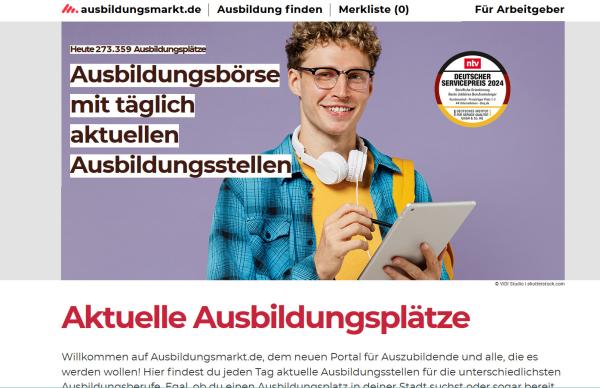 Ausbildungsmarkt.de erhält Deutschen Servicepreis 2024 in der Kategorie 'Berufliche Orientierung