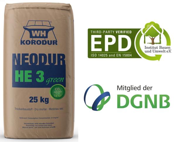 Weltweit erstes Hartstoff-Einstreumaterial mit Produkt-EPD: NEODUR HE 3 green von Korodur